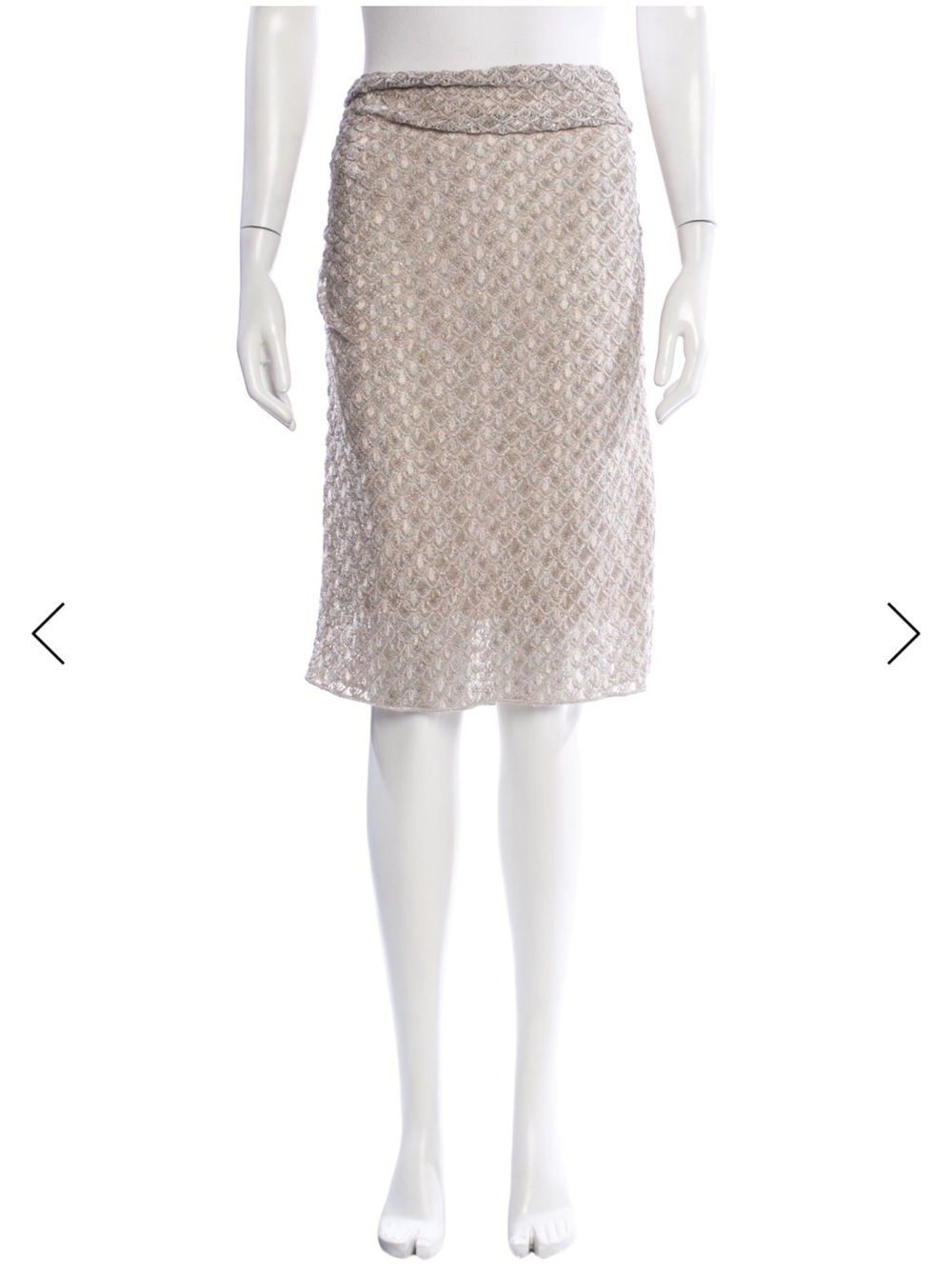 Missoni Silver Pink Lace Midi Skirt M